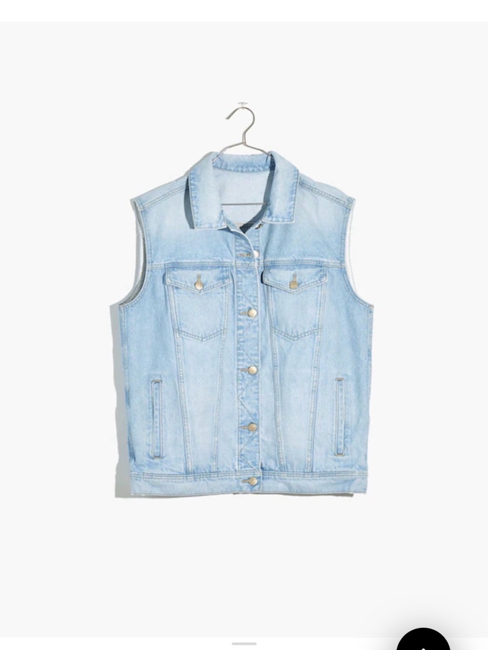 Madewell Oversized Trucker Jean Vest - Small